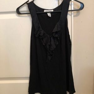 Black v-neck Top w/ ruffles